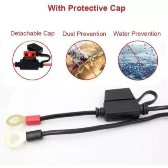 10X / Lot of Ten / Battery Tender Fused 12 Volt Ring Terminal Harness 2 Pin Sae - Picture 5 of 10